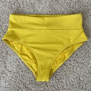 Old Navy High-Waisted Textured Yellow Bikini Bottoms